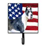 Caroline'S Treasures Harlequin Dane Patriotic Wall Hook, Small, Multicolor