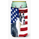 Caroline'S Treasures Harlequin Dane Patriotic Decorative Can Hugger, Tall Boy, Multicolor