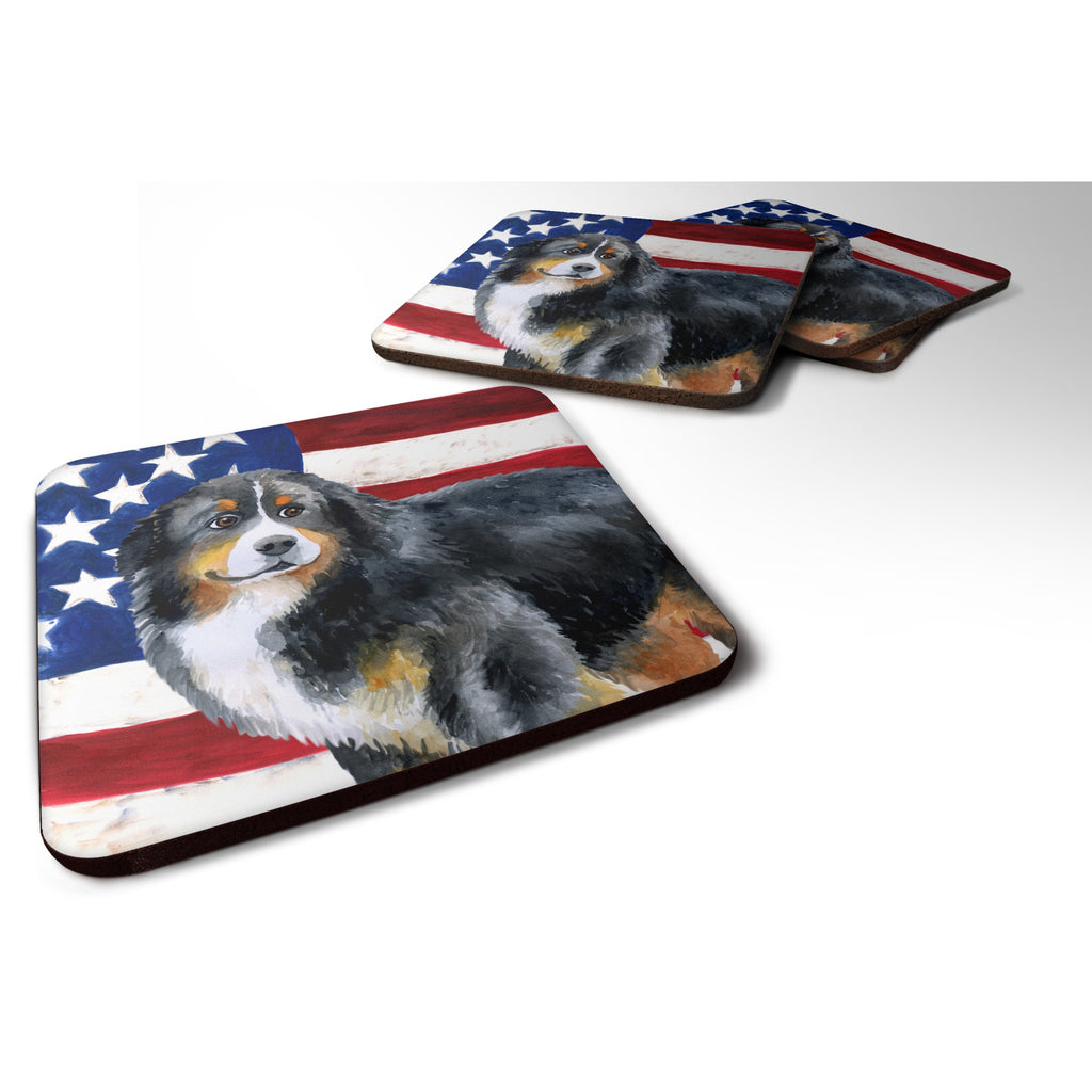 Caroline'S Treasures Bernese Mountain Dog Patriotic Decorative Coasters