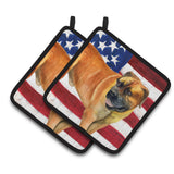 Caroline'S Treasures Boerboel Mastiff Patriotic Decorated Pot Holder, 7.5H X 7.5W, Usa American Flag