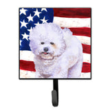Caroline'S Treasures Bichon Frise Patriotic Wall Hook, Small, Multicolor