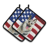 Caroline'S Treasures East-European Shepherd Patriotic Decorated Pot Holder, 7.5H X 7.5W, Usa American Flag
