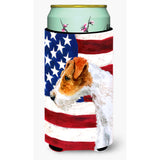 Caroline'S Treasures Fox Terrier Patriotic Decorative Can Hugger, Tall Boy, Multicolor