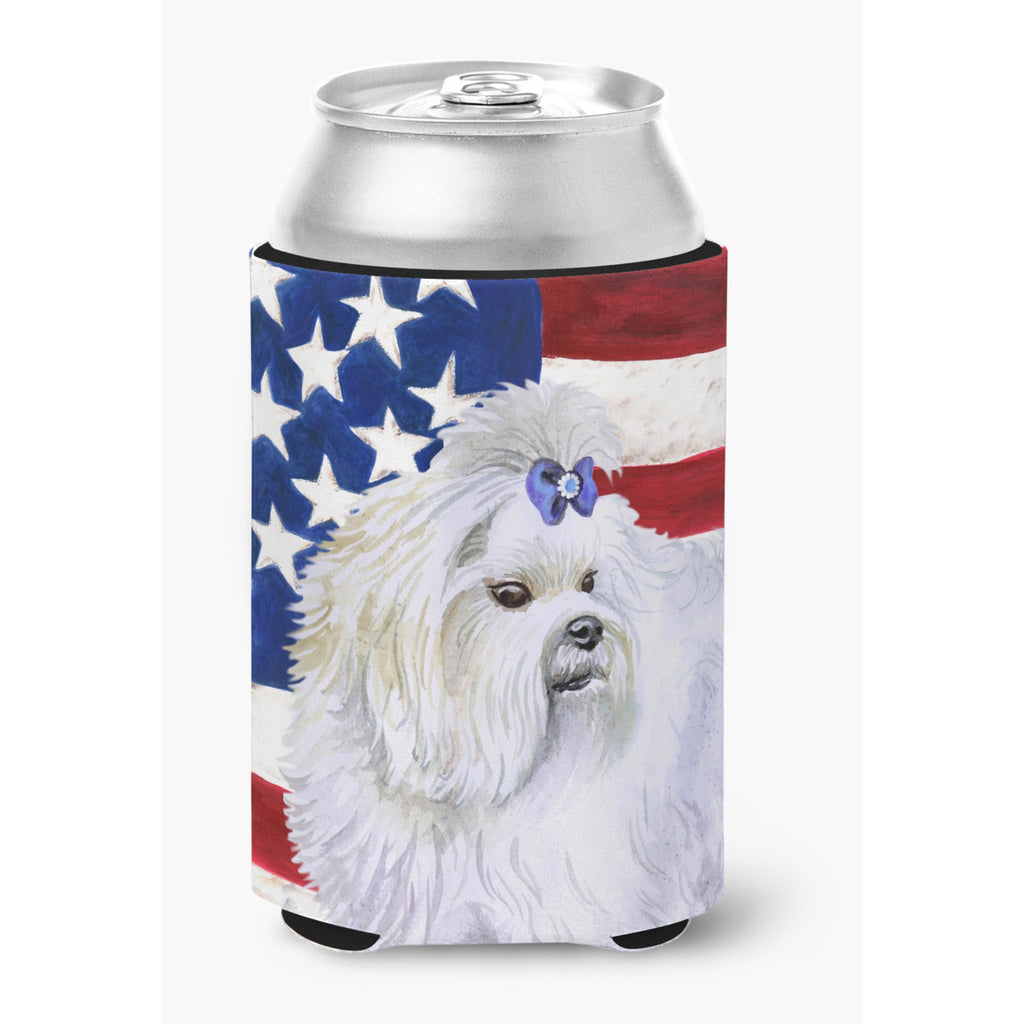 Caroline'S Treasures Maltese Patriotic Decorative Can Hugger