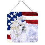 Caroline'S Treasures Maltese Patriotic Metal Print, 6H X 6W, Usa American Flag