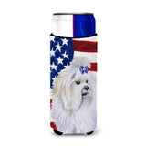 Caroline'S Treasures Maltese Patriotic Decorative Can Hugger, Slim, Multicolor