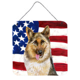 Caroline'S Treasures German Shepherd Patriotic Metal Print, 6H X 6W, Usa American Flag