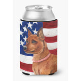 Caroline'S Treasures Miniature Pinscher Patriotic Decorative Can Hugger, Multicolor