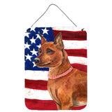 Caroline'S Treasures Miniature Pinscher Patriotic Metal Print, 16 X 12, Multicolor