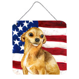 Caroline'S Treasures Chihuahua Patriotic Metal Print, 6H X 6W, Usa American Flag