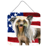 Caroline'S Treasures Chinese Crested Patriotic Metal Print, 6H X 6W, Usa American Flag