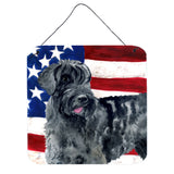 Caroline'S Treasures Giant Schnauzer Patriotic Metal Print, 6H X 6W, Usa American Flag