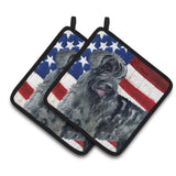 Caroline'S Treasures Giant Schnauzer Patriotic Decorated Pot Holder, 7.5H X 7.5W, Usa American Flag