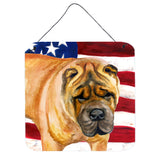 Caroline'S Treasures Shar Pei Patriotic Metal Print, 6H X 6W, Usa American Flag