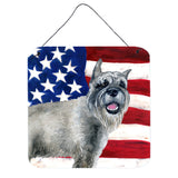 Caroline'S Treasures Schnauzer Patriotic Metal Print, 6H X 6W, Usa American Flag