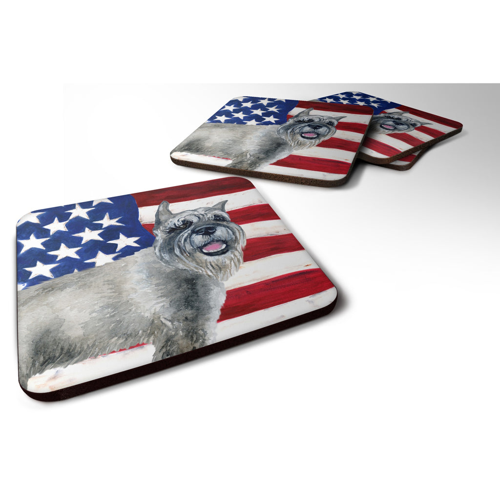 Caroline's Treasures Giant Schnauzer Patriotic Decorative Coasters