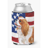 Caroline'S Treasures Cavalier Spaniel Patriotic Decorative Can Hugger, Multicolor