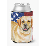 Caroline'S Treasures Golden Retriever Patriotic Decorative Can Hugger, Multicolor