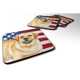 Caroline'S Treasures Golden Retriever Patriotic Decorative Coasters, Multicolor
