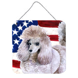 Caroline'S Treasures Poodle Patriotic Metal Print, 6H X 6W, Usa American Flag