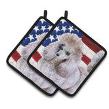 Caroline'S Treasures Poodle Patriotic Decorated Pot Holder, 7.5H X 7.5W, Usa American Flag