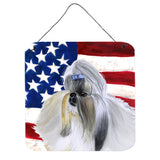 Caroline'S Treasures Shih Tzu Patriotic Metal Print, 6H X 6W, Usa American Flag