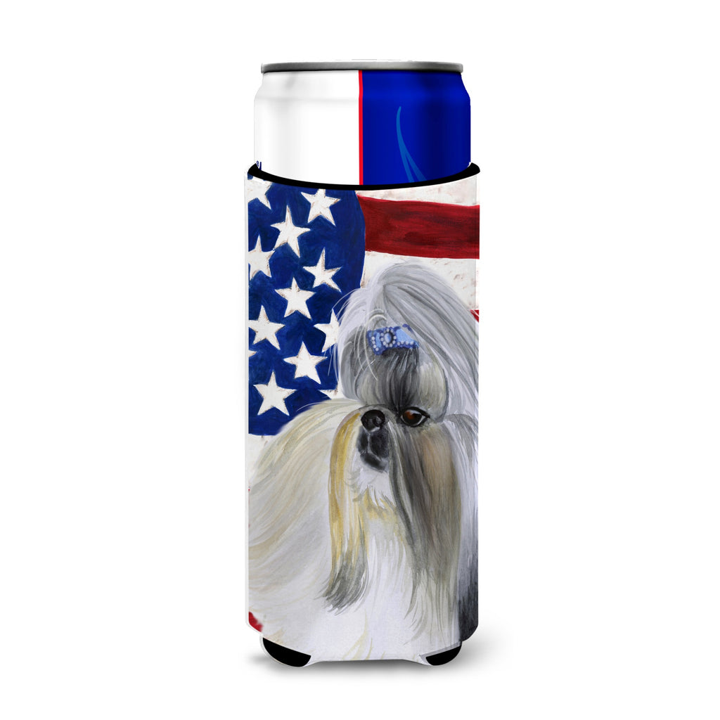 Shih Tzu Patriotic Decorative Can Hugger, Slim
