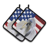 Caroline'S Treasures Shih Tzu Patriotic Decorated Pot Holder, 7.5H X 7.5W, Usa American Flag