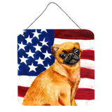 Caroline'S Treasures Small Brabant Griffon Patriotic Metal Print, 6H X 6W, Usa American Flag