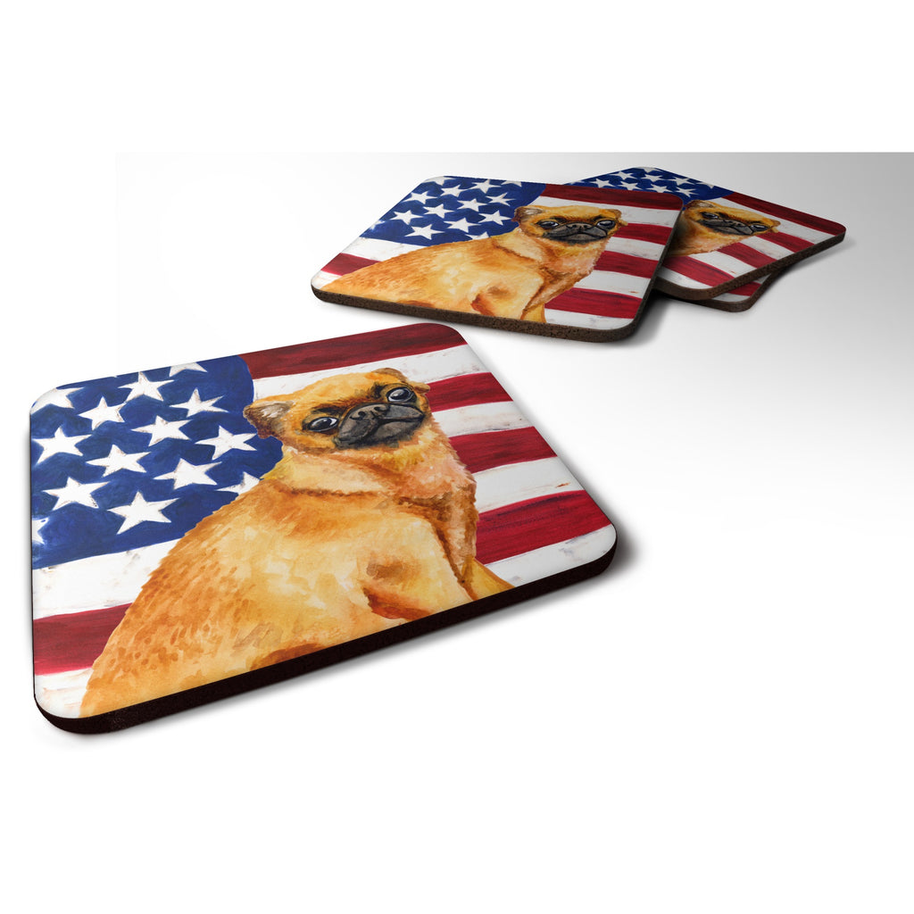 Caroline'S Treasures Small Brabant Griffon Patriotic Decorative Coasters