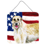 Caroline'S Treasures Irish Wolfhound Patriotic Metal Print, 6H X 6W, Usa American Flag