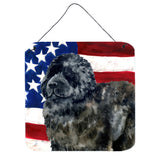 Caroline'S Treasures Newfoundland Patriotic Metal Print, 6H X 6W, Usa American Flag