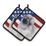 Caroline'S Treasures Moscow Watchdog Patriotic Decorated Pot Holder, 7.5H X 7.5W, Usa American Flag