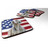 Caroline'S Treasures Weimaraner Patriotic Decorative Coasters, Multicolor