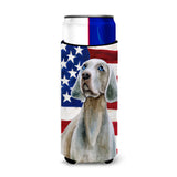 Caroline'S Treasures Weimaraner Patriotic Decorative Can Hugger, Slim, Multicolor