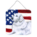 Caroline'S Treasures Maremma Sheepdog Patriotic Metal Print, 6H X 6W, Usa American Flag