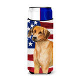 Caroline'S Treasures Rhodesian Ridgeback Patriotic Decorative Can Hugger, Slim, Multicolor