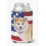 Caroline'S Treasures Shiba Inu Patriotic Decorative Can Hugger, Multicolor
