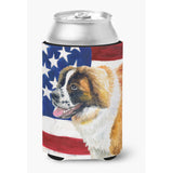 Caroline'S Treasures Saint Bernard Patriotic Decorative Can Hugger, Multicolor