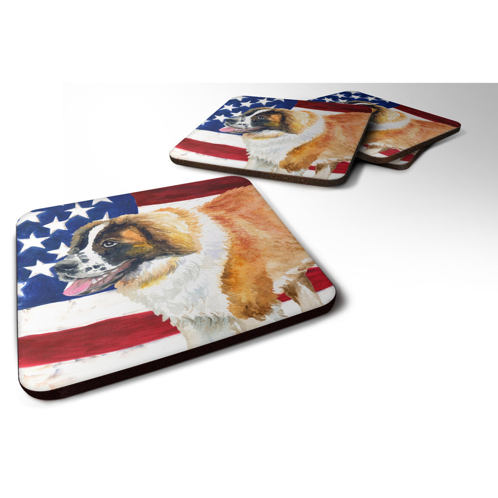 Caroline'S Treasures Saint Bernard Patriotic Decorative Coasters