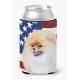 Caroline'S Treasures Pomeranian Patriotic Decorative Can Hugger, Multicolor
