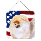 Caroline'S Treasures Pomeranian Patriotic Metal Print, 6H X 6W, Usa American Flag