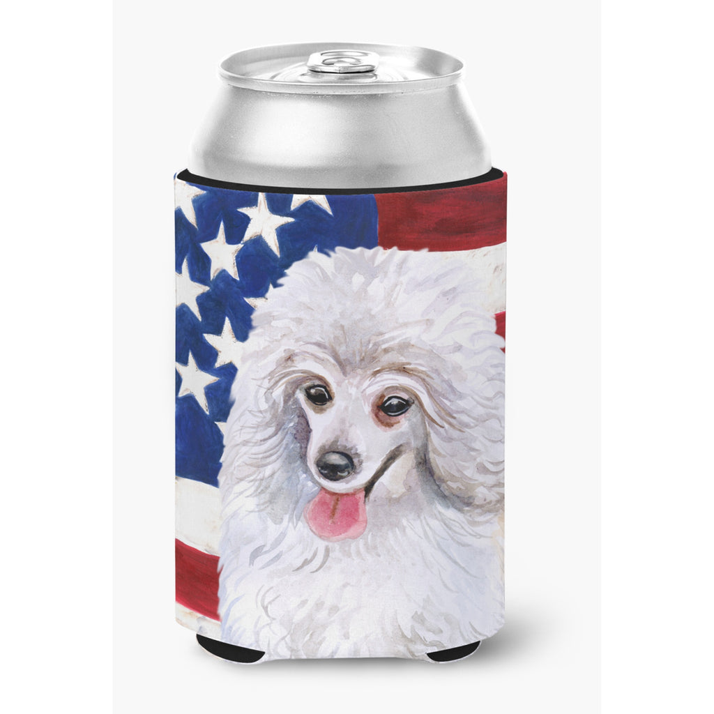 Caroline'S Treasures Medium White Poodle Patriotic Decorative Can Hugger