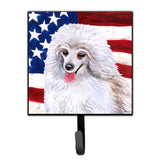 Caroline'S Treasures Medium White Poodle Patriotic Wall Hook, Small, Multicolor