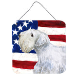 Caroline'S Treasures Sealyham Terrier Patriotic Metal Print, 6H X 6W, Usa American Flag