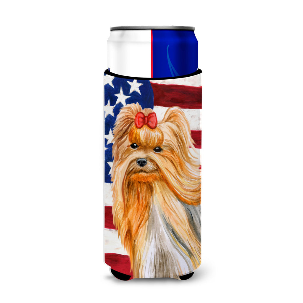 Caroline'S Treasures Yorkshire Terrier Patriotic Decorative Can Hugger