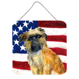 Caroline'S Treasures Brussels Griffon Patriotic Metal Print, 6H X 6W, Usa American Flag