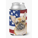 Caroline'S Treasures French Bulldog Patriotic Decorative Can Hugger, Multicolor