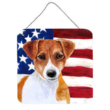 Caroline'S Treasures Jack Russell Terrier Patriotic Metal Print, 6H X 6W, Usa American Flag