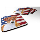 Caroline'S Treasures Jack Russell Terrier Patriotic Decorative Coasters, Multicolor